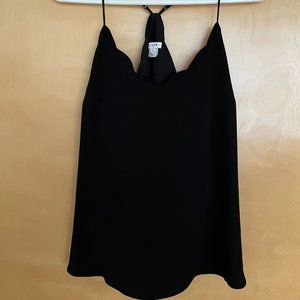J. Crew Black Scallop Racer Back Tank